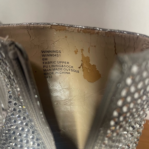 Silver Rhinestone Women's Heels ankle boots - Picture 11 of 11